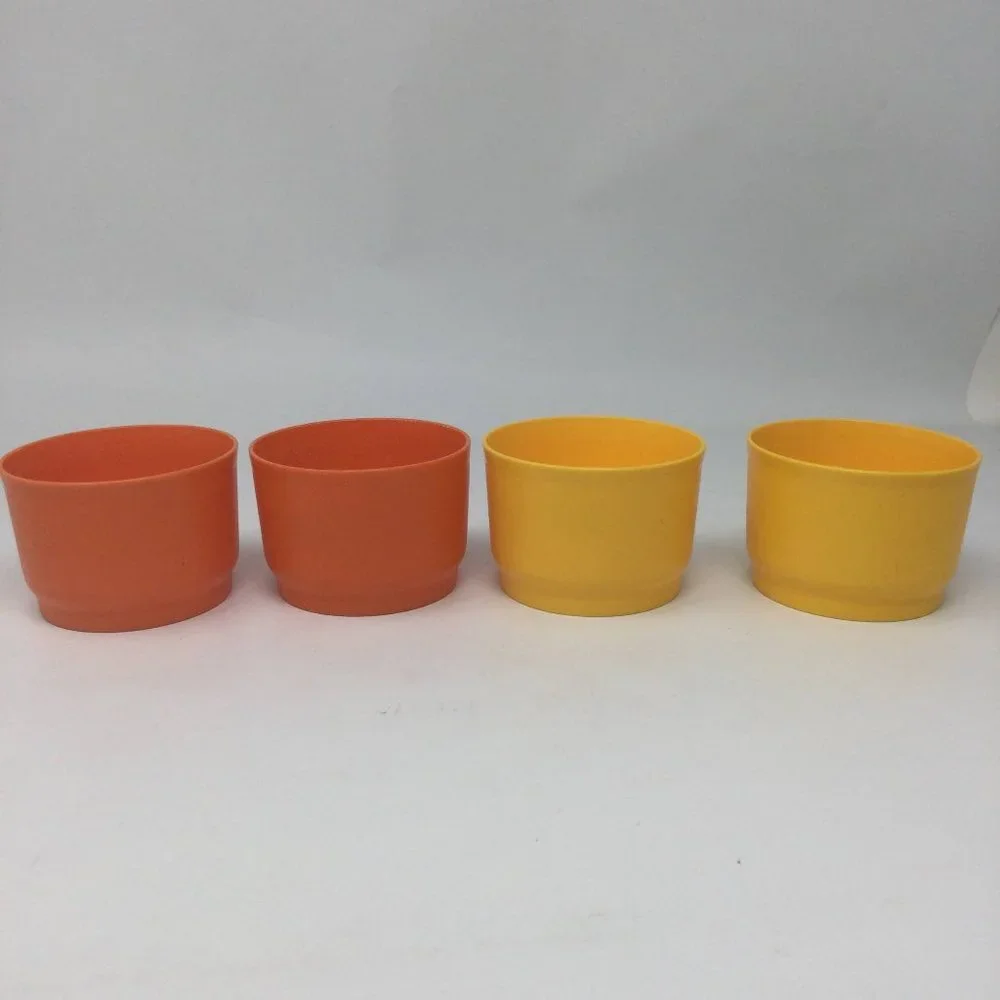Vintage Tupperware Snack Cups 2 Orange 2 Yellow